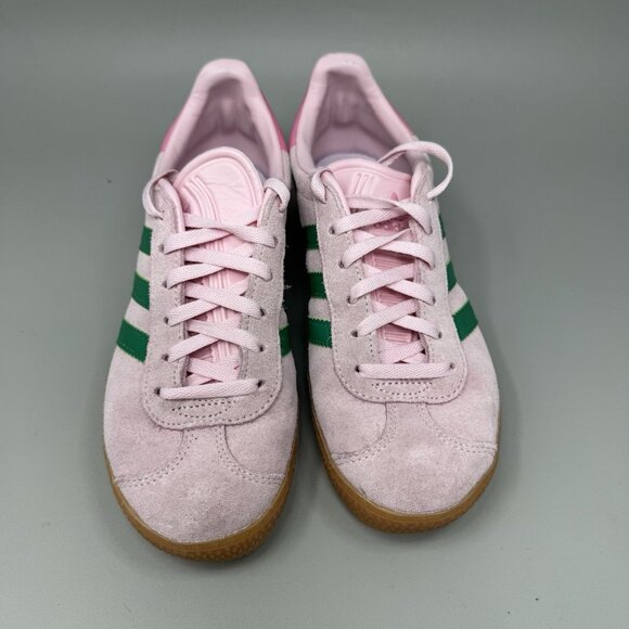 Adidas J "Clear Pink Court Green" Low Top Sneakers Kids 3.5 - Picture 5 of 9